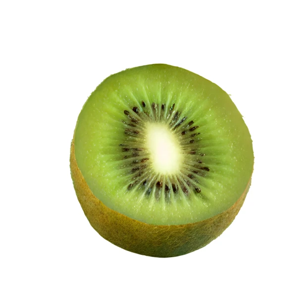 Fresh sliced kiwi fruit isolated on white background