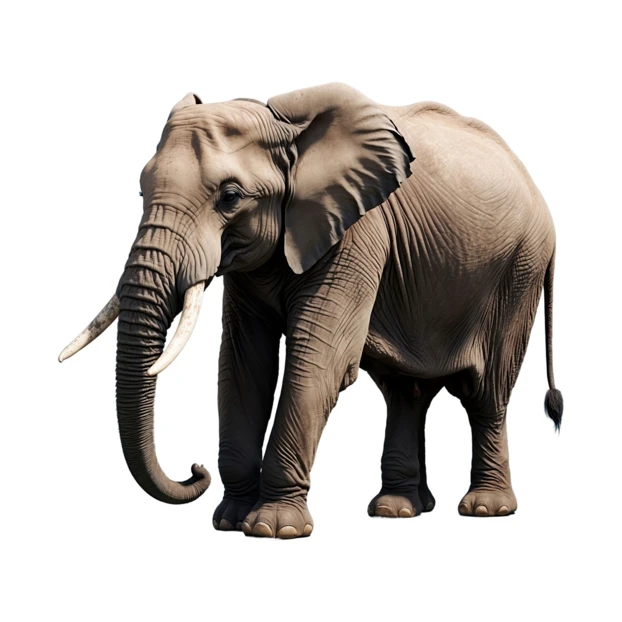 African elephant isolated on white background